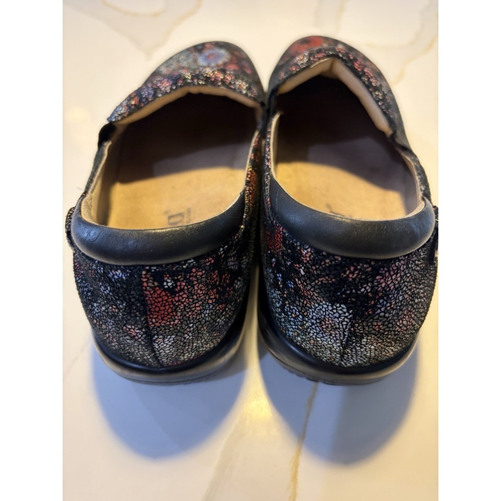 Alegria KEL-323 Women Black Floral Leather Slip-On Shoes Clogs Size 39 /US 8.5-9 - Picture 4 of 8